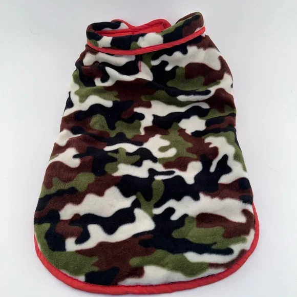 Orange Puffer Dog Vest Reversible Camo Fleece - Picture 2 of 4